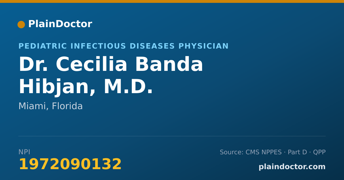 Shareable card for Cecilia Banda Hibjan, M.D. - Pediatric Infectious Diseases Physician, Miami, FL