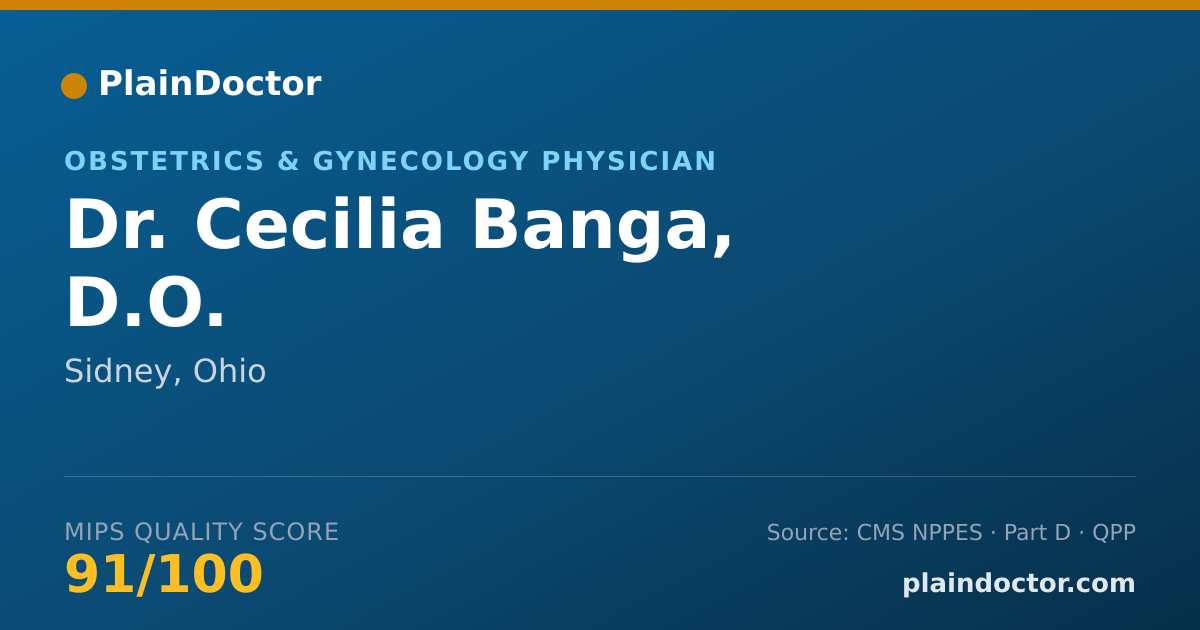 Shareable card for Cecilia Banga, D.O. - Obstetrics & Gynecology Physician, Sidney, OH