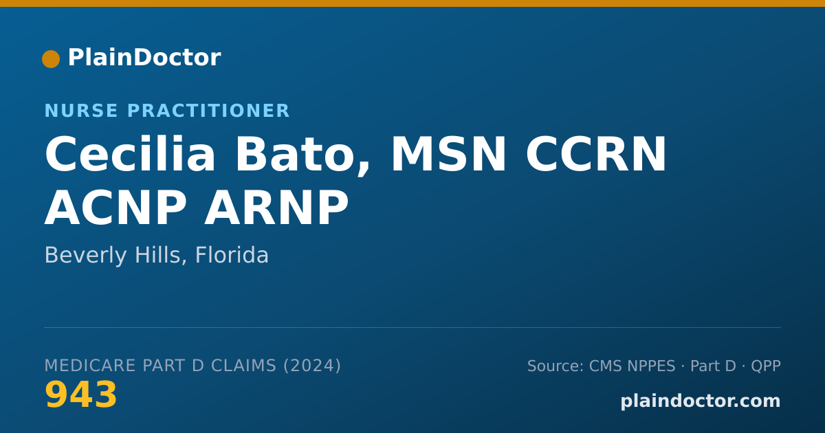 Shareable card for Cecilia Bato, MSN CCRN ACNP ARNP - Nurse Practitioner, Beverly Hills, FL