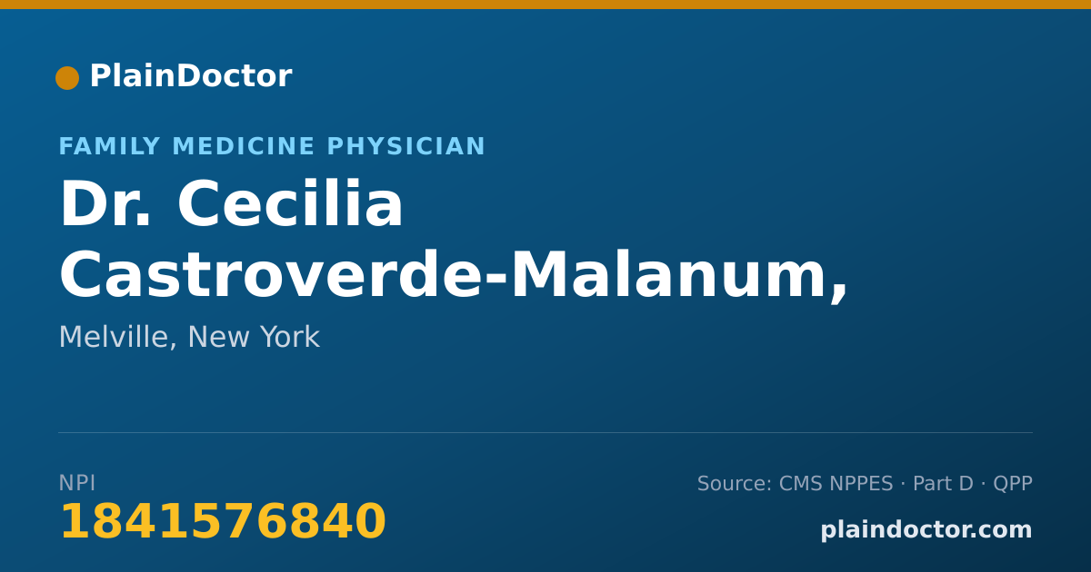 Shareable card for Cecilia Castroverde-Malanum, M.D - Family Medicine Physician, Melville, NY