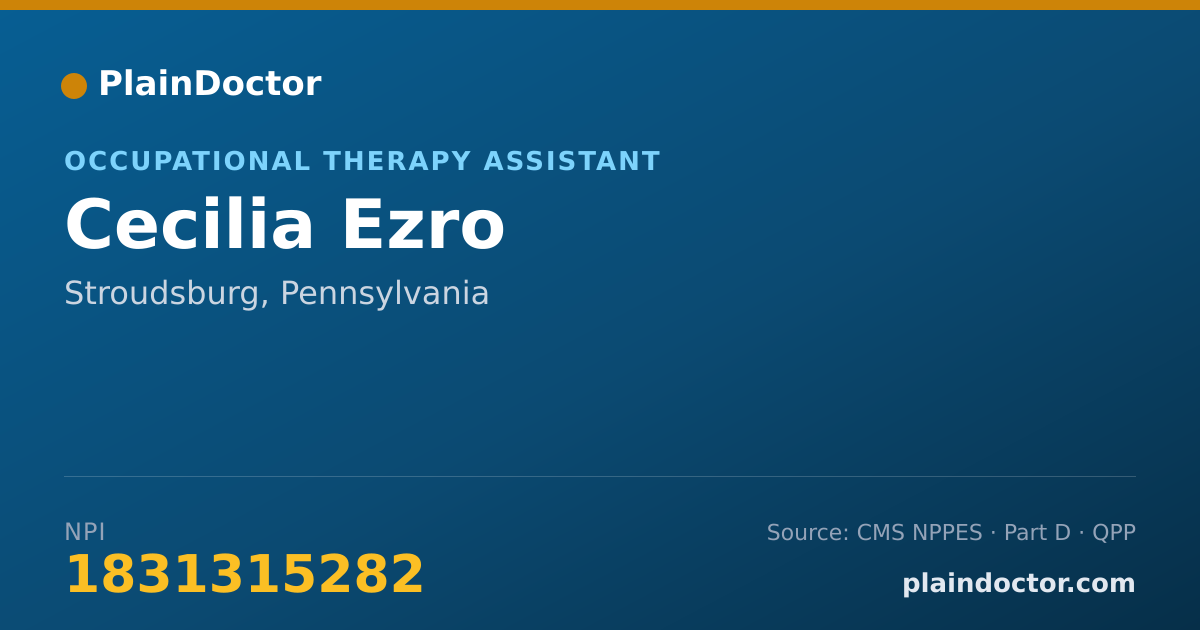 Shareable card for Cecilia Ezro - Occupational Therapy Assistant, Stroudsburg, PA