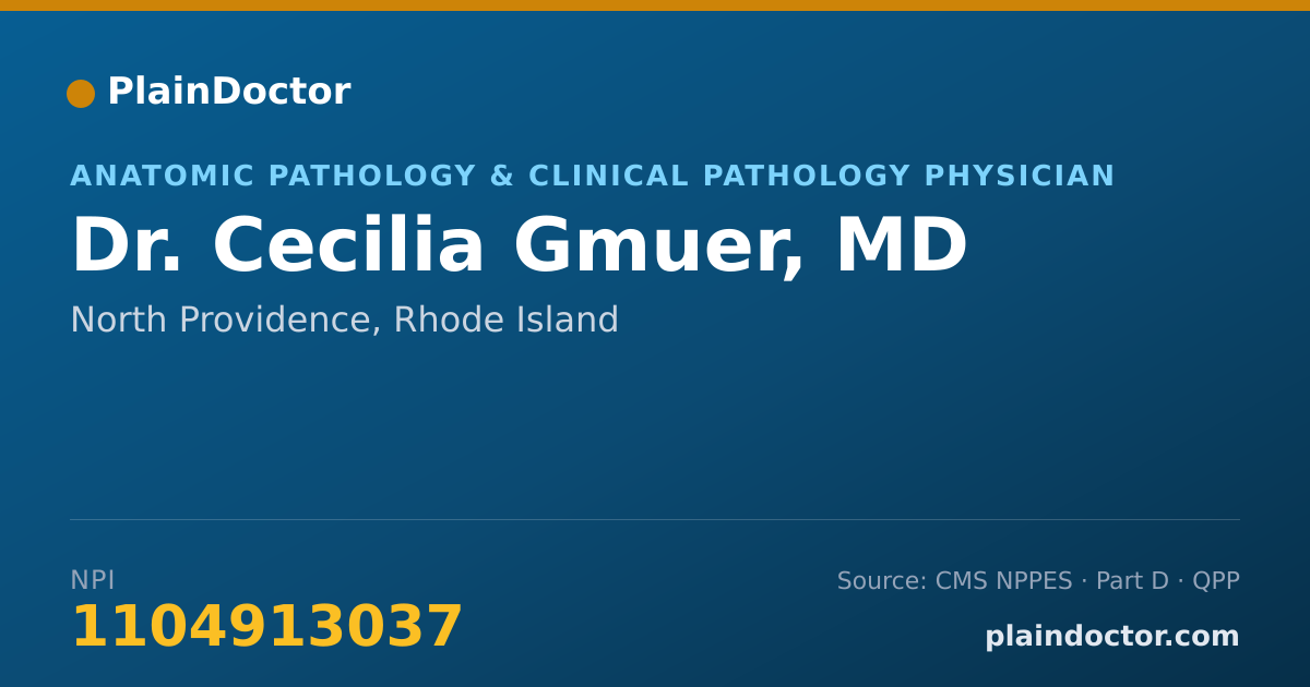 Shareable card for Cecilia Gmuer, MD - Anatomic Pathology & Clinical Pathology Physician, North Providence, RI