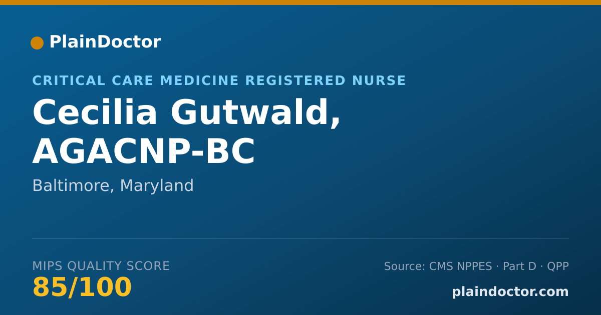 Shareable card for Cecilia Gutwald, AGACNP-BC - Critical Care Medicine Registered Nurse, Baltimore, MD