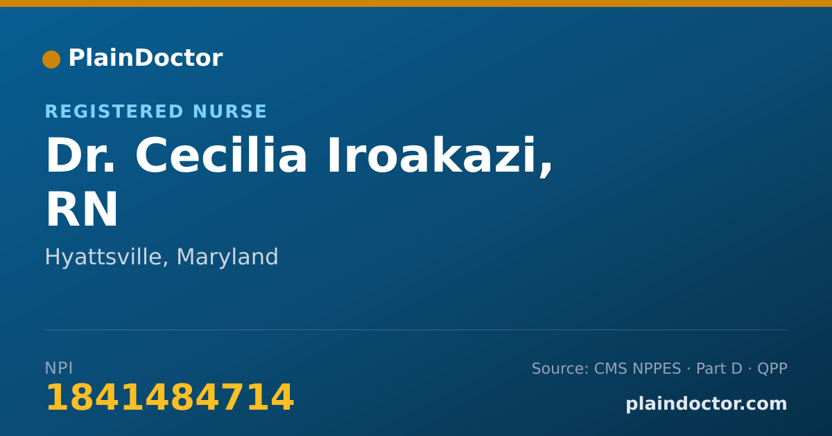Shareable card for Cecilia Iroakazi, RN - Registered Nurse, Hyattsville, MD