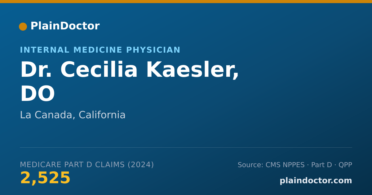 Shareable card for Cecilia Kaesler, DO - Internal Medicine Physician, La Canada, CA