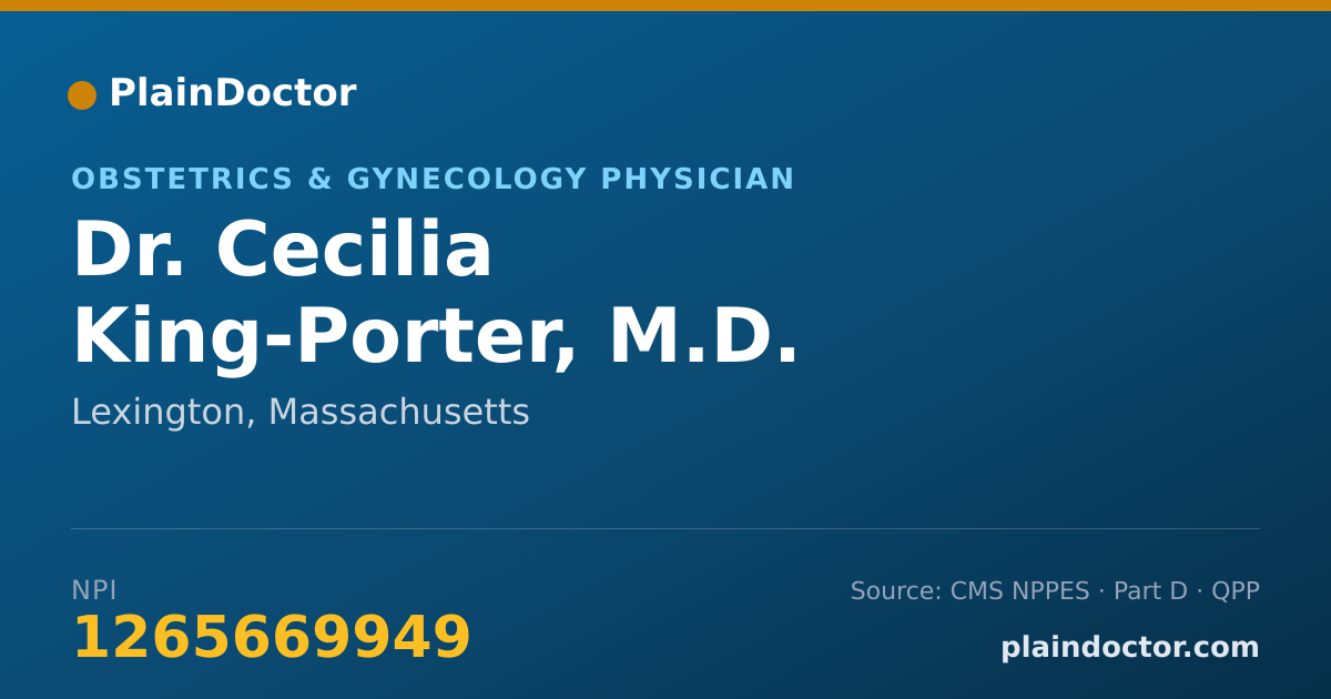 Shareable card for Cecilia King-Porter, M.D. - Obstetrics & Gynecology Physician, Lexington, MA