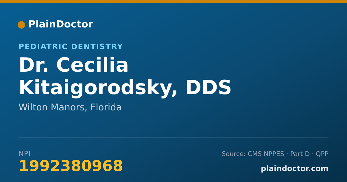 Shareable card for Cecilia Kitaigorodsky, DDS - Pediatric Dentistry, Wilton Manors, FL