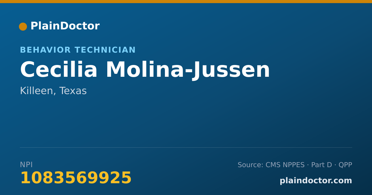 Shareable card for Cecilia Molina-Jussen - Behavior Technician, Killeen, TX