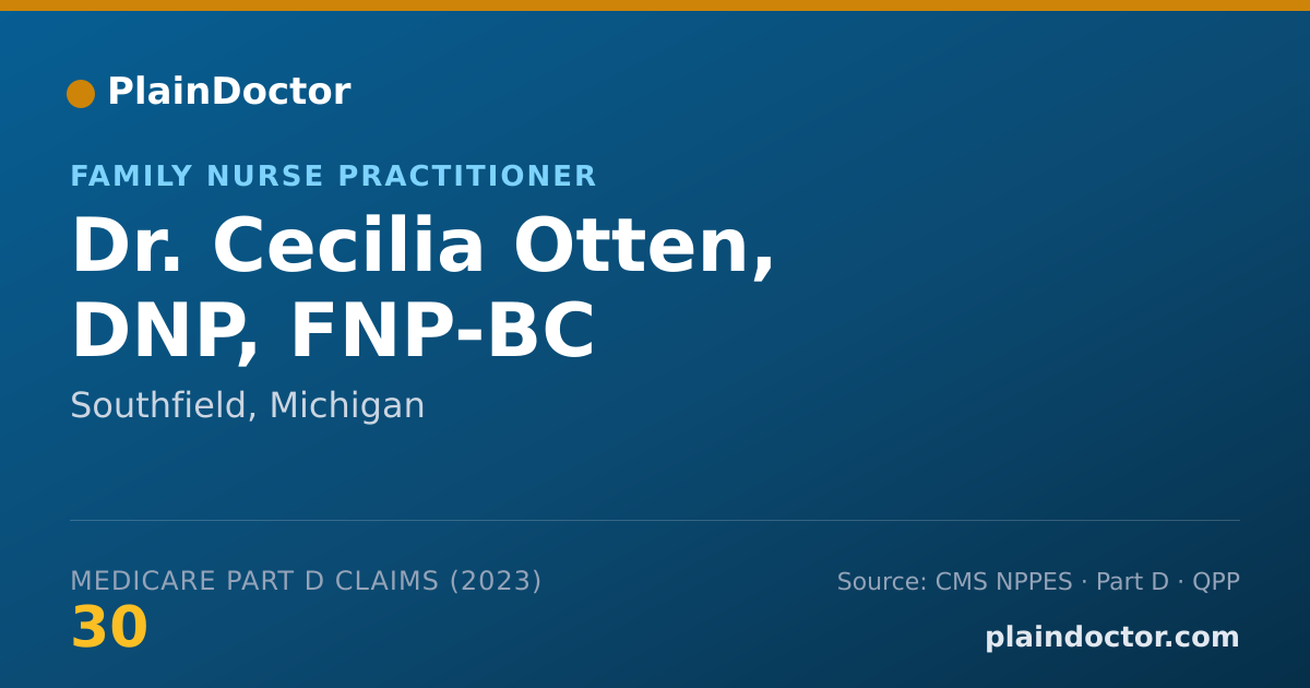 Shareable card for Cecilia Otten, DNP, FNP-BC - Family Nurse Practitioner, Southfield, MI