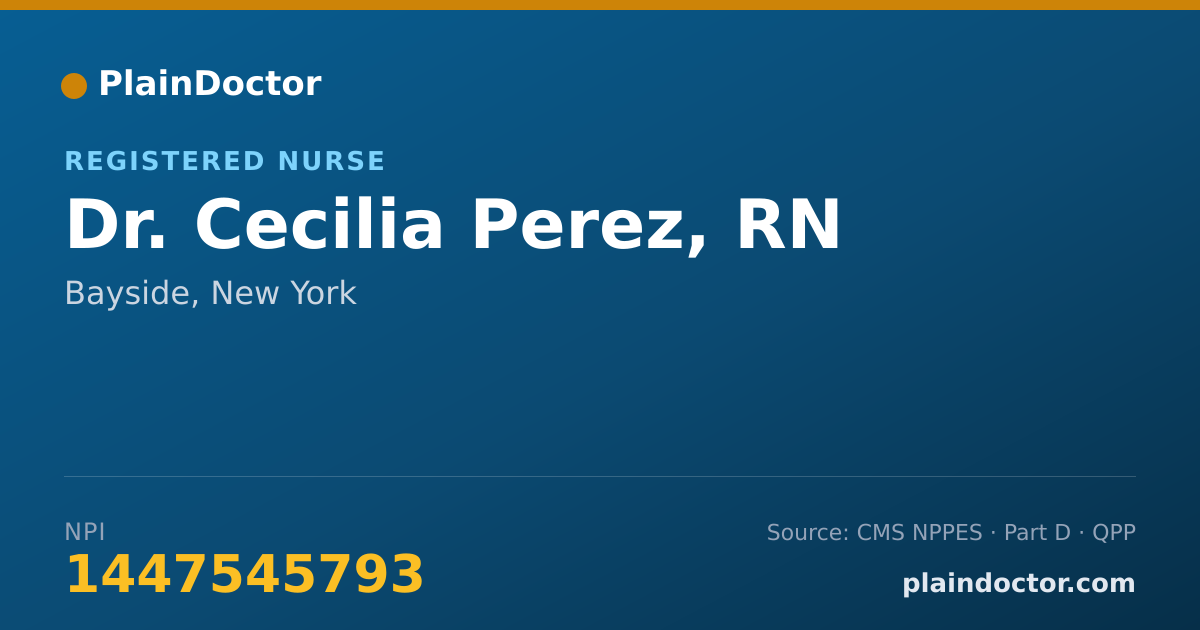 Shareable card for Cecilia Perez, RN - Registered Nurse, Bayside, NY