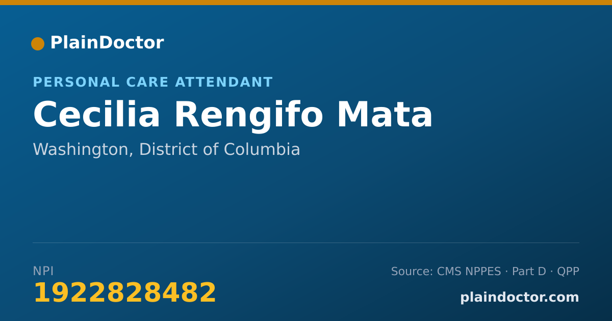 Shareable card for Cecilia Rengifo Mata - Personal Care Attendant, Washington, DC