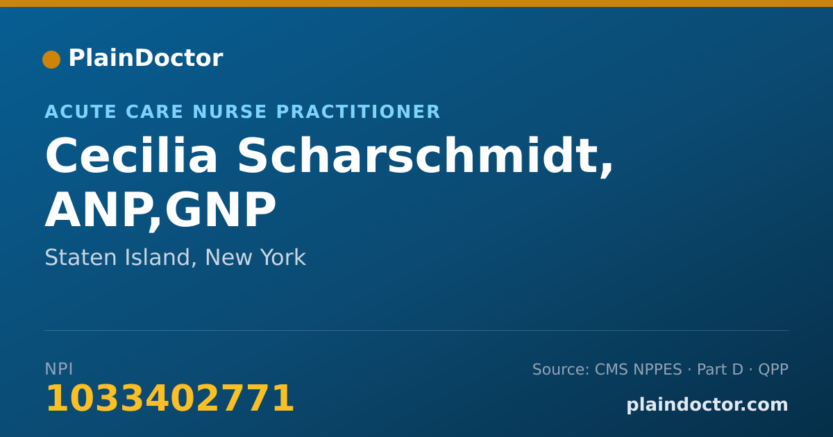 Shareable card for Cecilia Scharschmidt, ANP,GNP - Acute Care Nurse Practitioner, Staten Island, NY