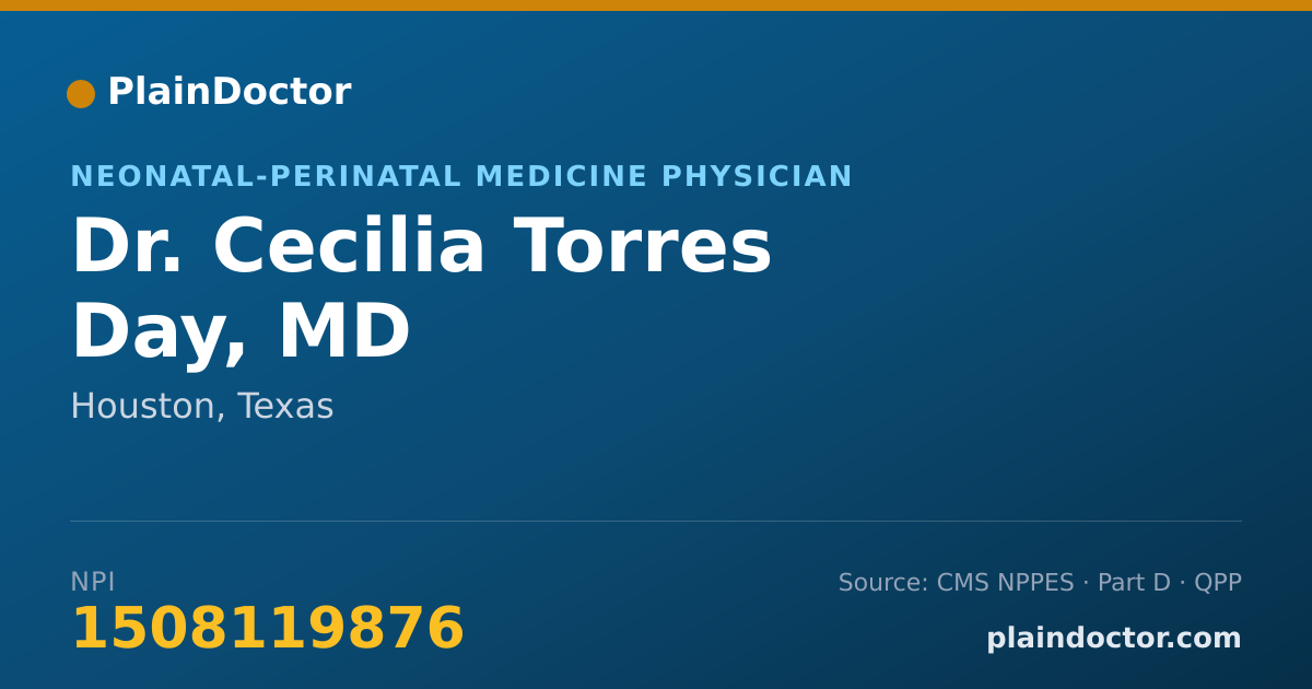 Shareable card for Cecilia Torres Day, MD - Neonatal-Perinatal Medicine Physician, Houston, TX