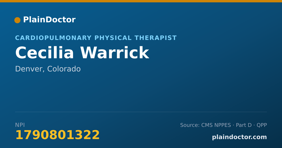 Shareable card for Cecilia Warrick - Cardiopulmonary Physical Therapist, Denver, CO