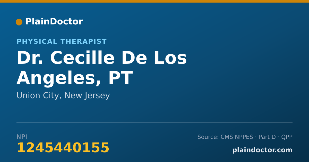 Shareable card for Cecille De Los Angeles, PT - Physical Therapist, Union City, NJ
