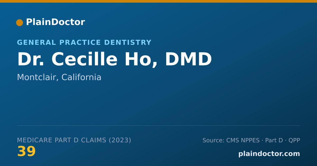 Shareable card for Cecille Ho, DMD - General Practice Dentistry, Montclair, CA