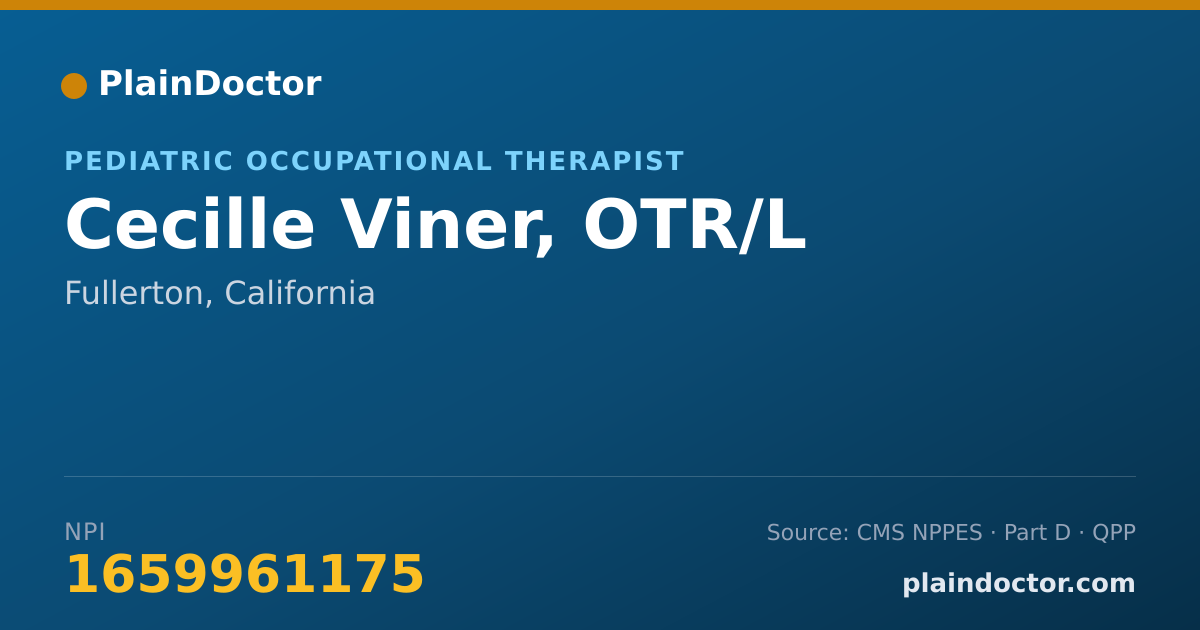 Shareable card for Cecille Viner, OTR/L - Pediatric Occupational Therapist, Fullerton, CA