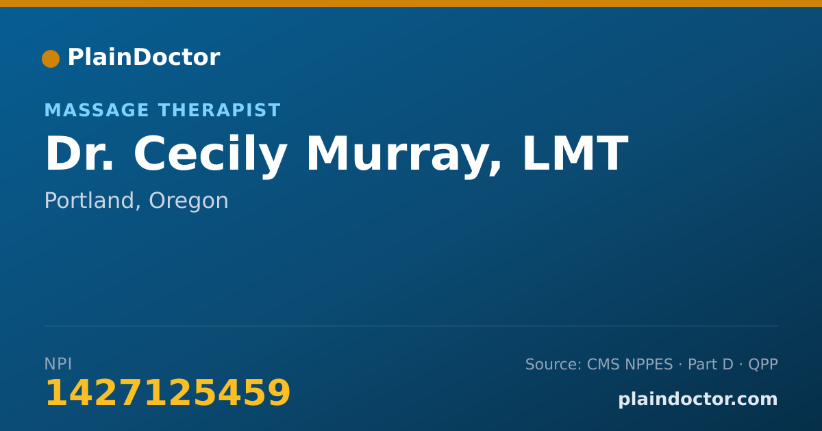 Shareable card for Cecily Murray, LMT - Massage Therapist, Portland, OR