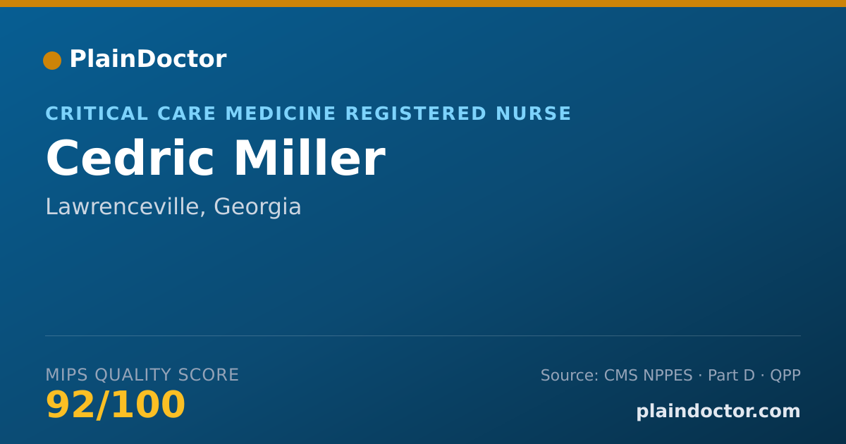 Shareable card for Cedric Miller - Critical Care Medicine Registered Nurse, Lawrenceville, GA