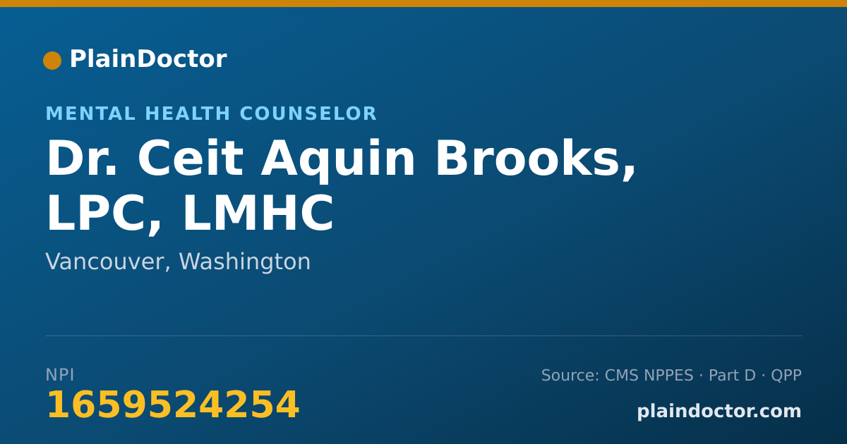 Shareable card for Ceit Aquin Brooks, LPC, LMHC - Mental Health Counselor, Vancouver, WA