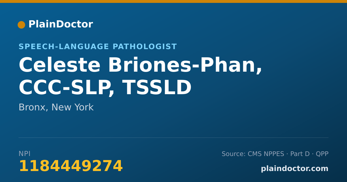 Shareable card for Celeste Briones-Phan, CCC-SLP, TSSLD - Speech-Language Pathologist, Bronx, NY