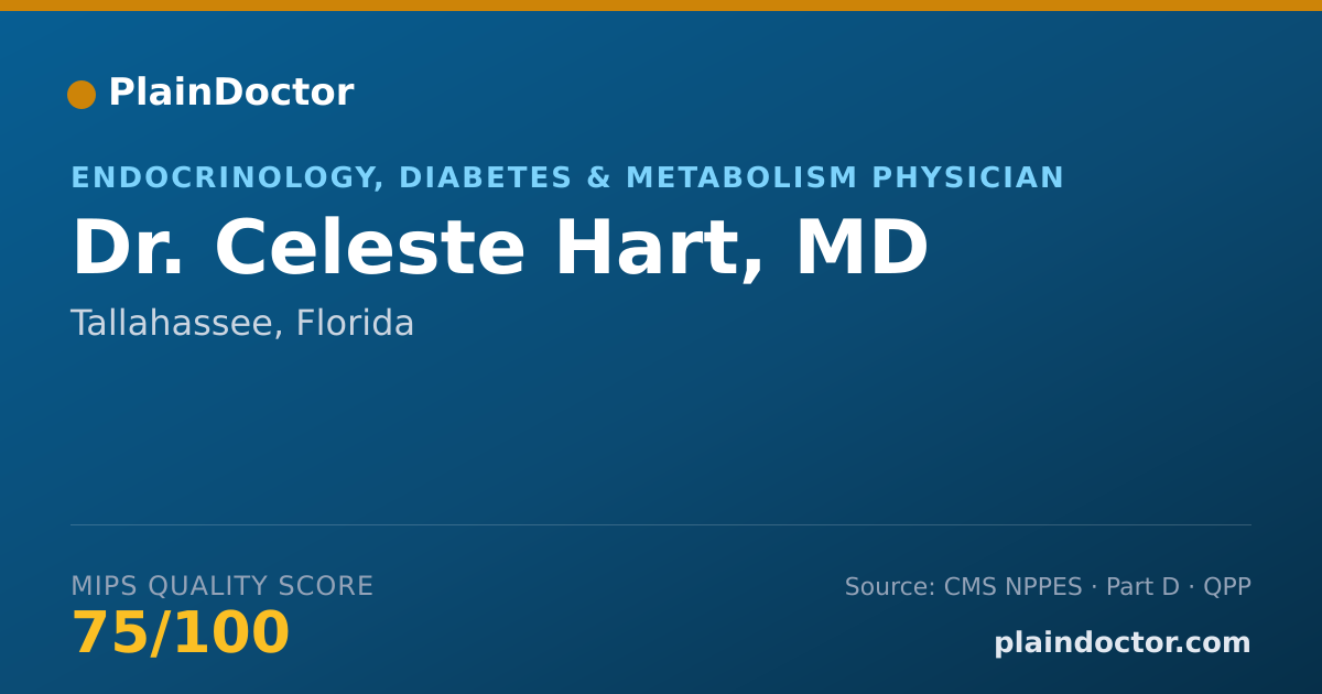 Shareable card for Celeste Hart, MD - Endocrinology, Diabetes & Metabolism Physician, Tallahassee, FL