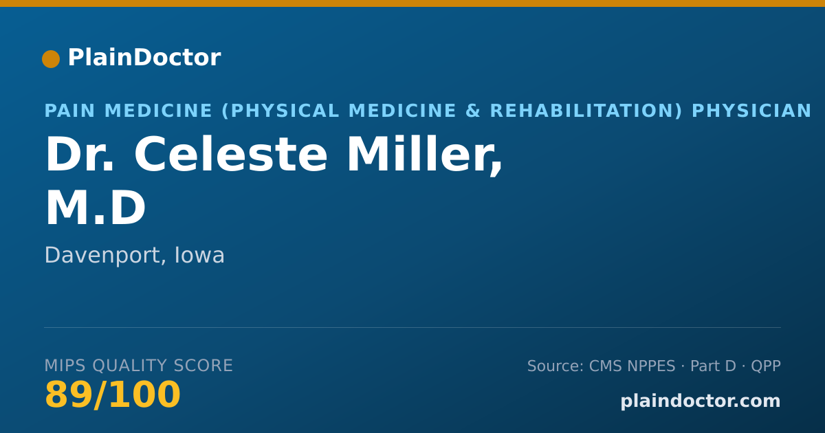 Shareable card for Celeste Miller, M.D - Pain Medicine (Physical Medicine & Rehabilitation) Physician, Davenport, IA