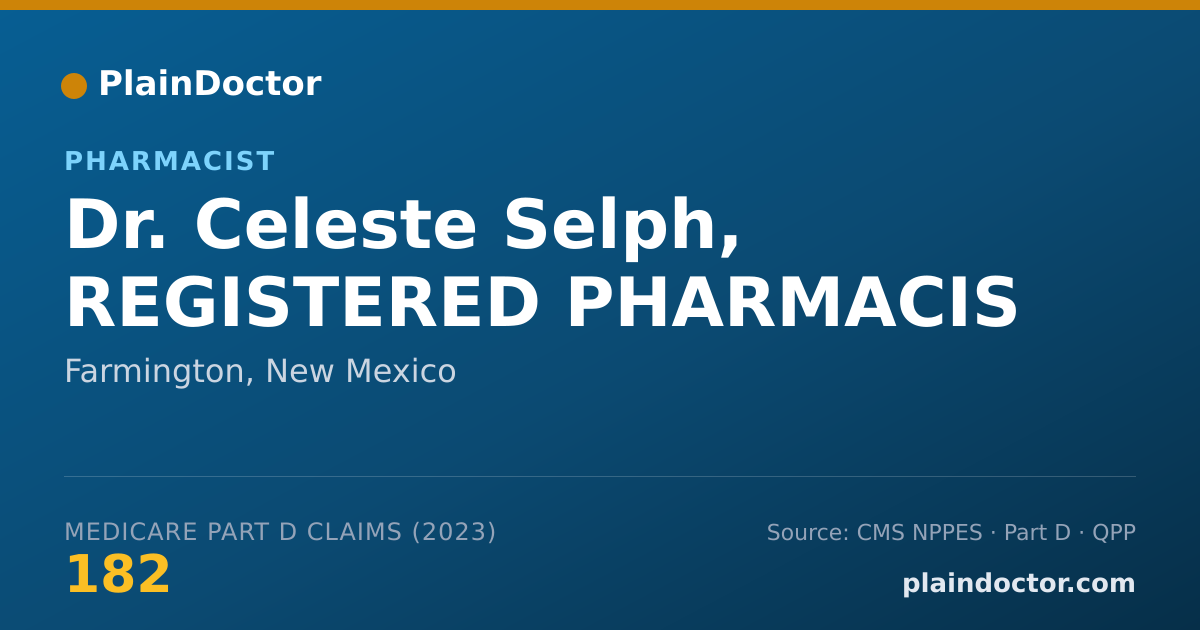 Shareable card for Celeste Selph, REGISTERED PHARMACIS - Pharmacist, Farmington, NM