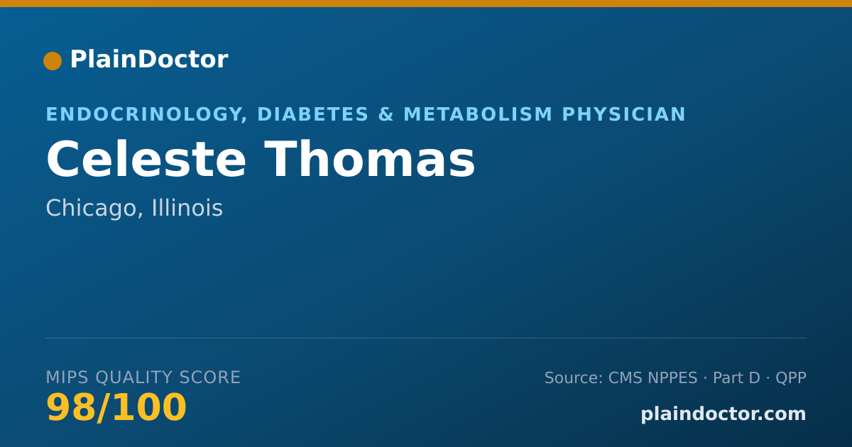Shareable card for Celeste Thomas - Endocrinology, Diabetes & Metabolism Physician, Chicago, IL