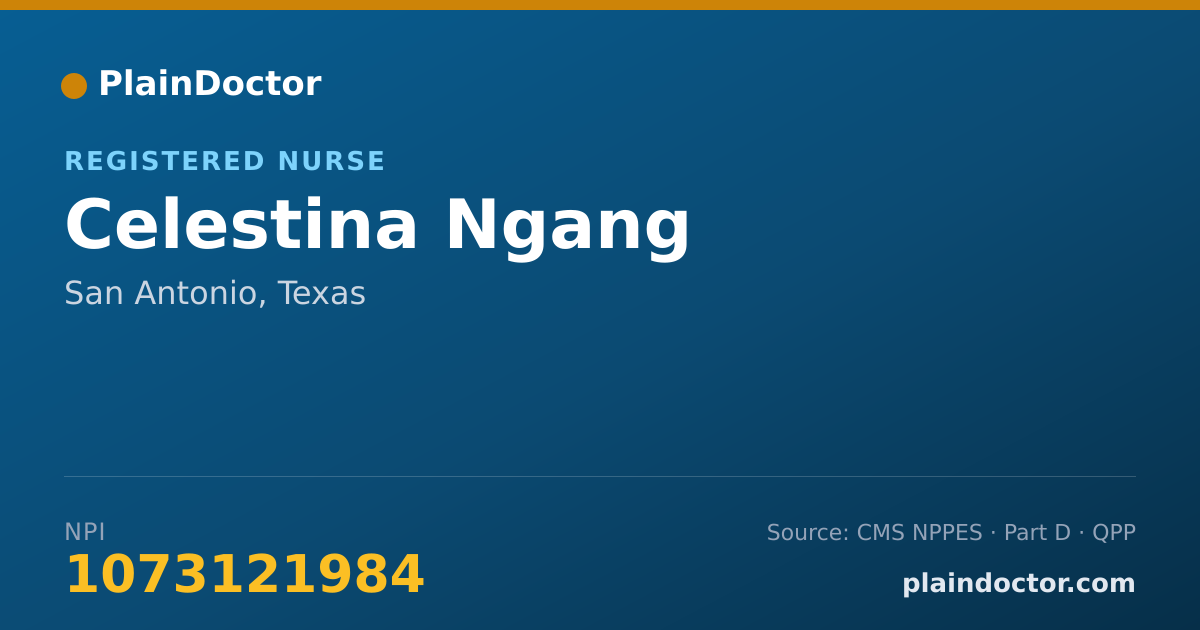 Shareable card for Celestina Ngang - Registered Nurse, San Antonio, TX