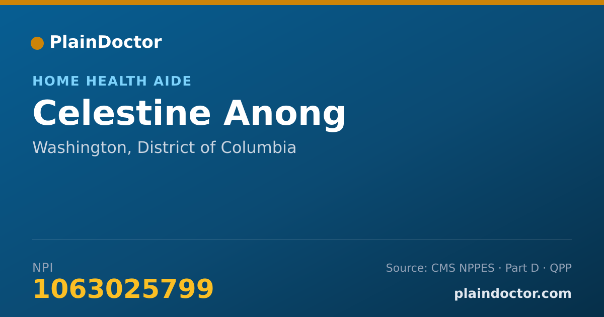 Shareable card for Celestine Anong - Home Health Aide, Washington, DC