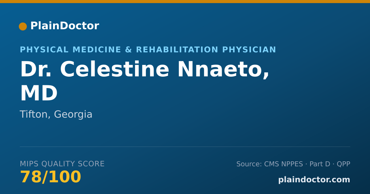 Shareable card for Celestine Nnaeto, MD - Physical Medicine & Rehabilitation Physician, Tifton, GA