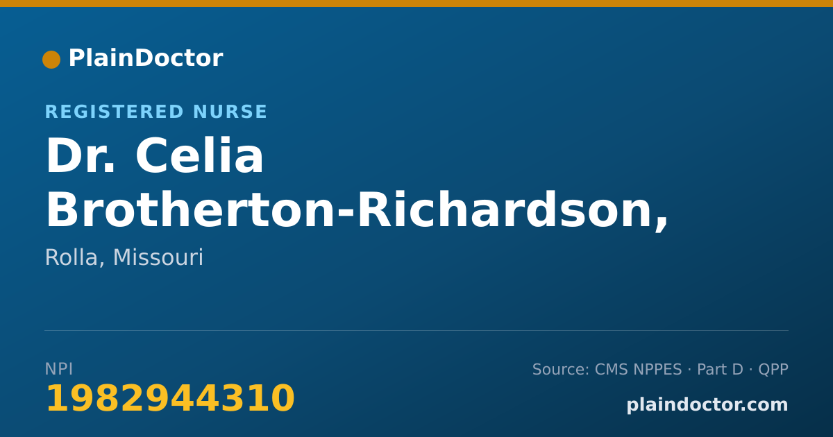 Shareable card for Celia Brotherton-Richardson, RN - Registered Nurse, Rolla, MO
