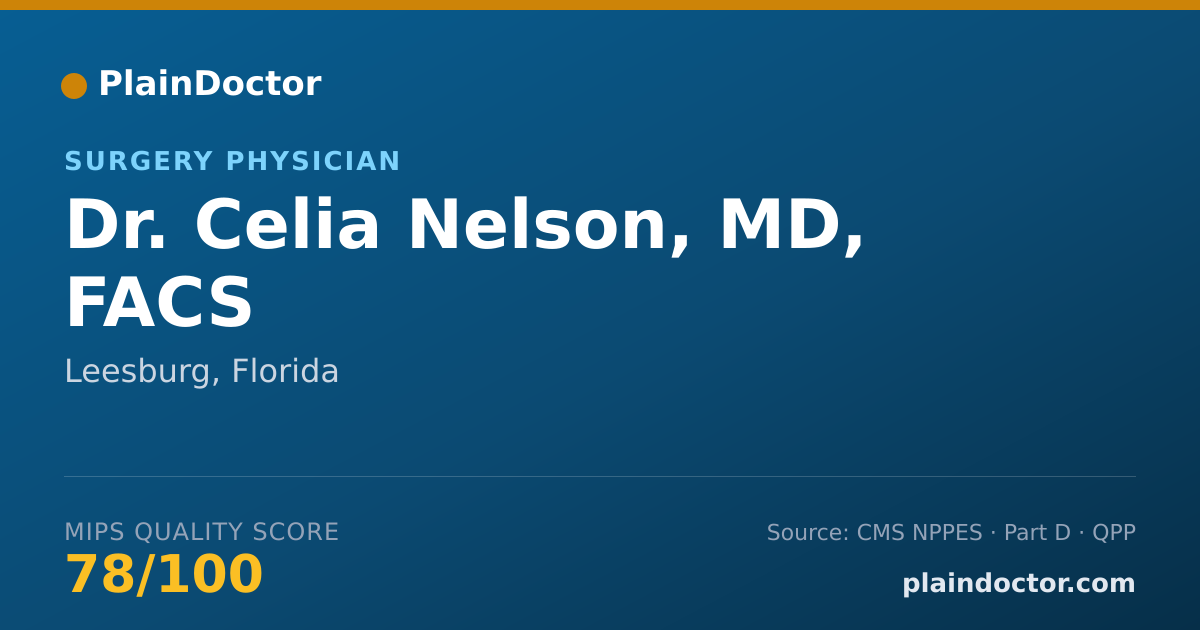 Shareable card for Celia Nelson, MD, FACS - Surgery Physician, Leesburg, FL