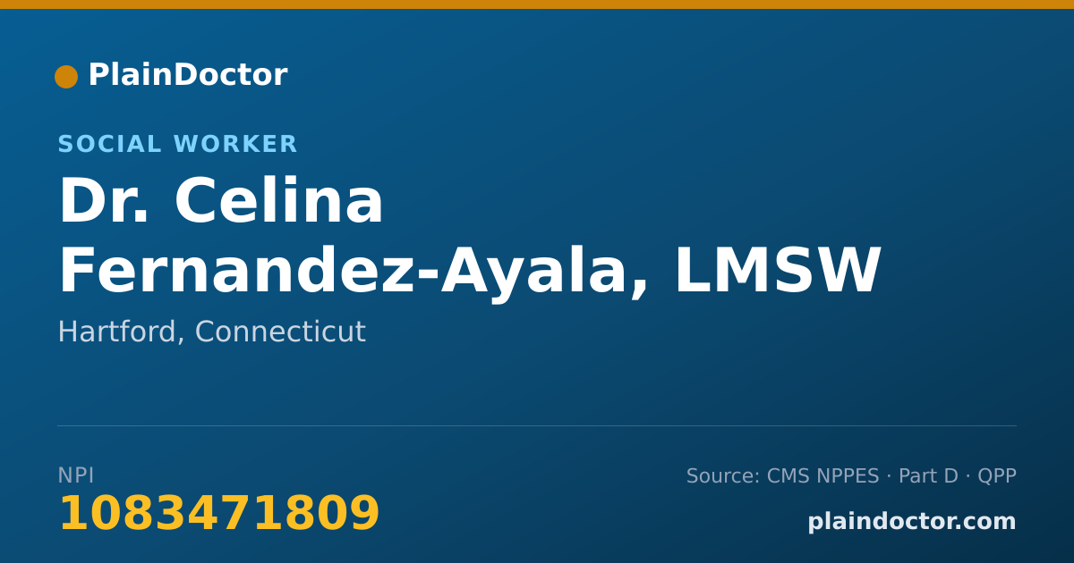 Shareable card for Celina Fernandez-Ayala, LMSW - Social Worker, Hartford, CT