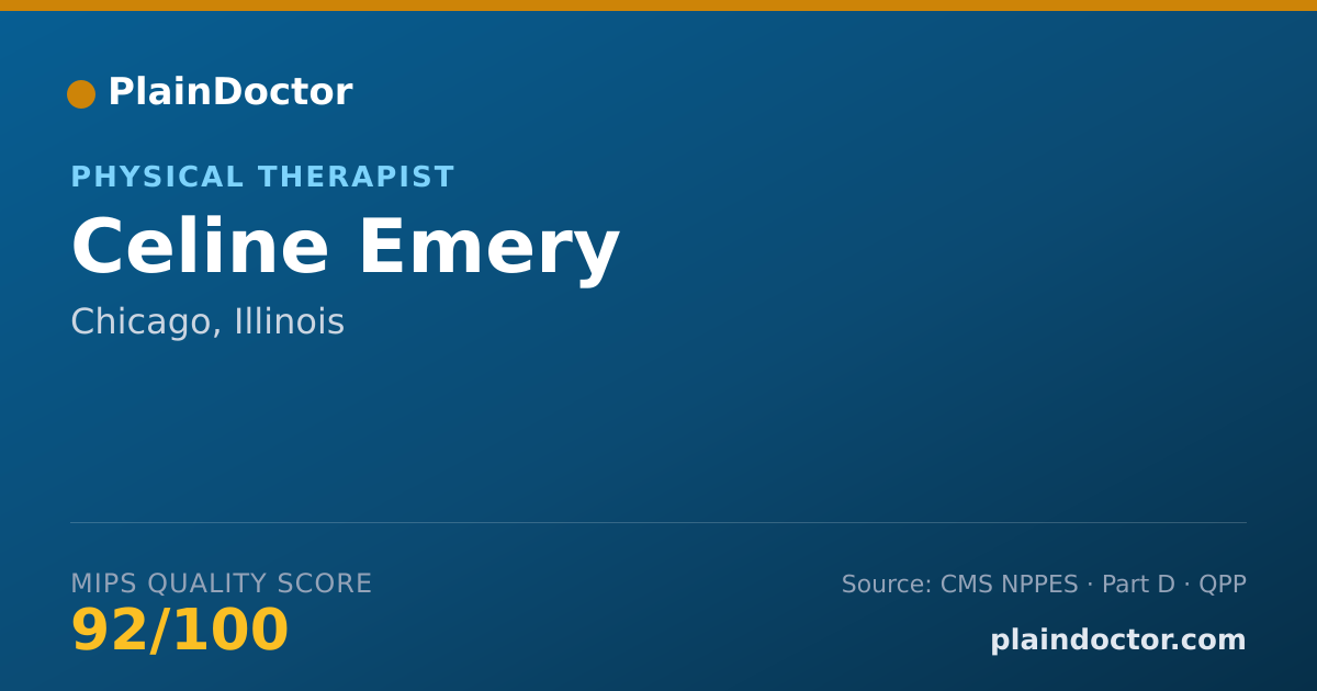Shareable card for Celine Emery - Physical Therapist, Chicago, IL