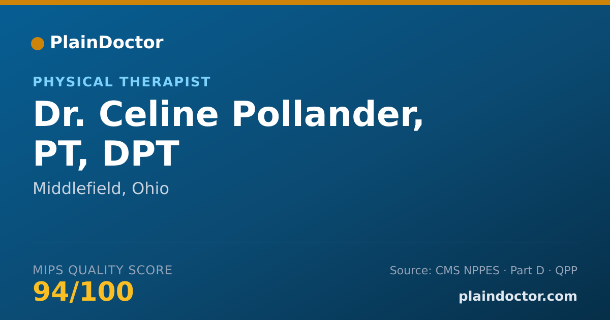 Shareable card for Celine Pollander, PT, DPT - Physical Therapist, Middlefield, OH