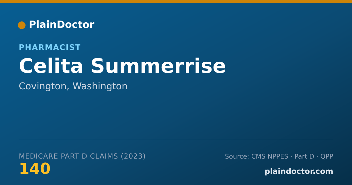 Shareable card for Celita Summerrise - Pharmacist, Covington, WA