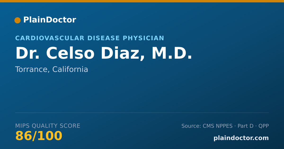 Shareable card for Celso Diaz, M.D. - Cardiovascular Disease Physician, Torrance, CA