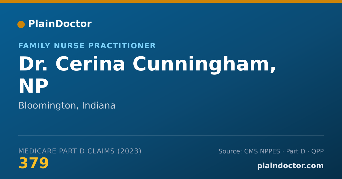 Shareable card for Cerina Cunningham, NP - Family Nurse Practitioner, Bloomington, IN