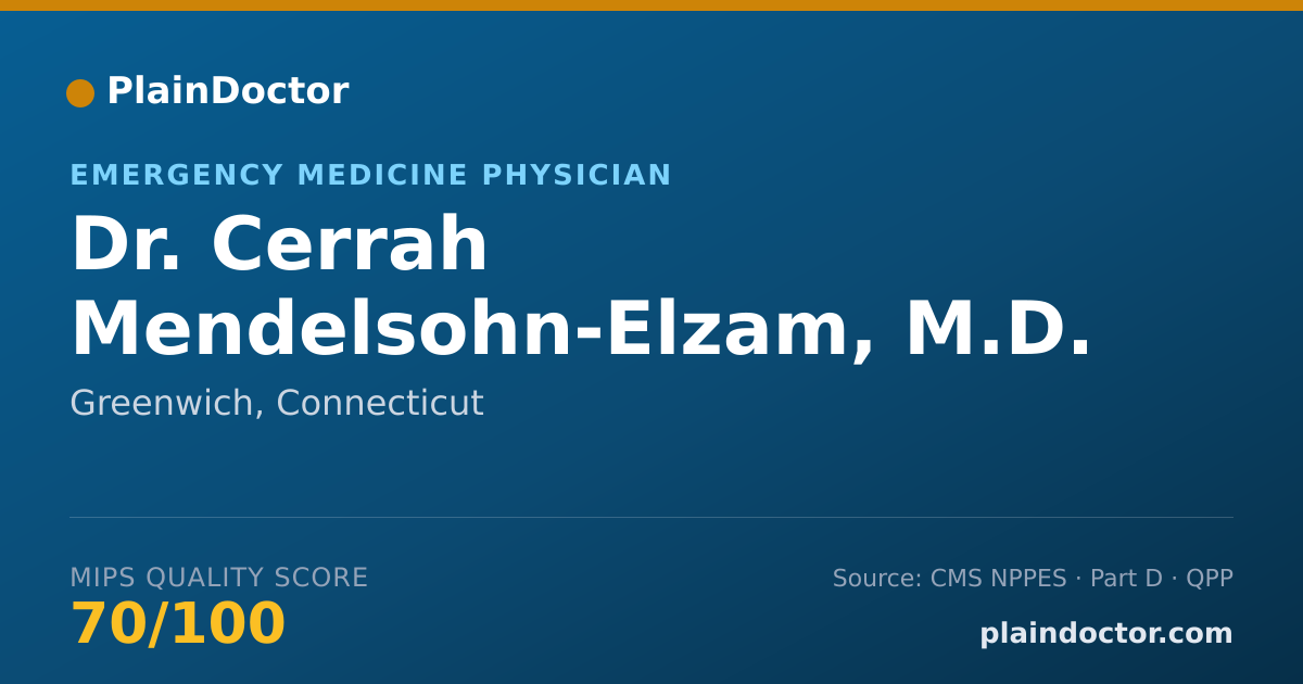 Shareable card for Cerrah Mendelsohn-Elzam, M.D. - Emergency Medicine Physician, Greenwich, CT