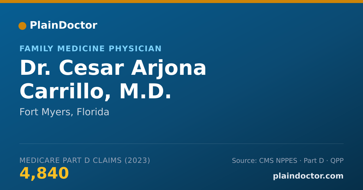 Shareable card for Cesar Arjona Carrillo, M.D. - Family Medicine Physician, Fort Myers, FL