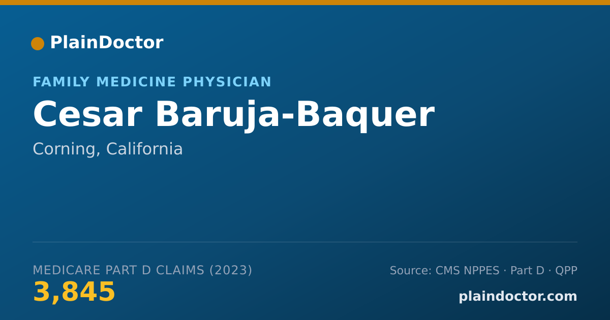 Shareable card for Cesar Baruja-Baquer - Family Medicine Physician, Corning, CA