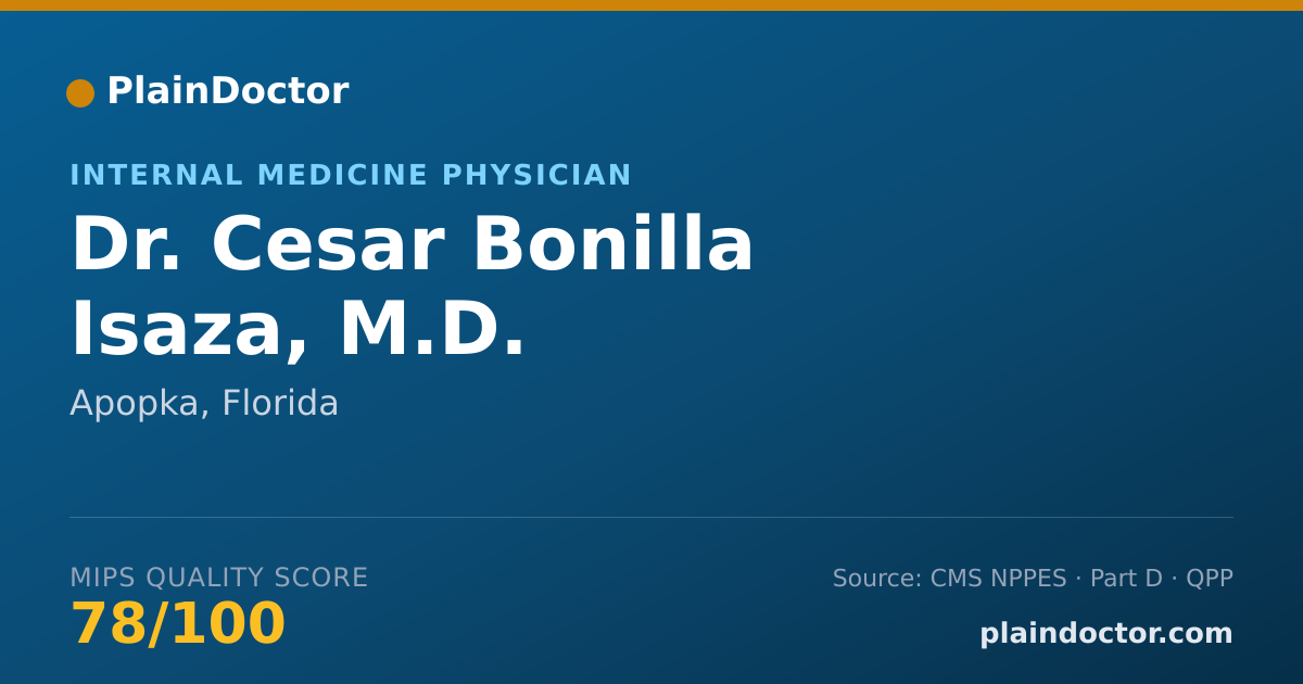 Shareable card for Cesar Bonilla Isaza, M.D. - Internal Medicine Physician, Apopka, FL