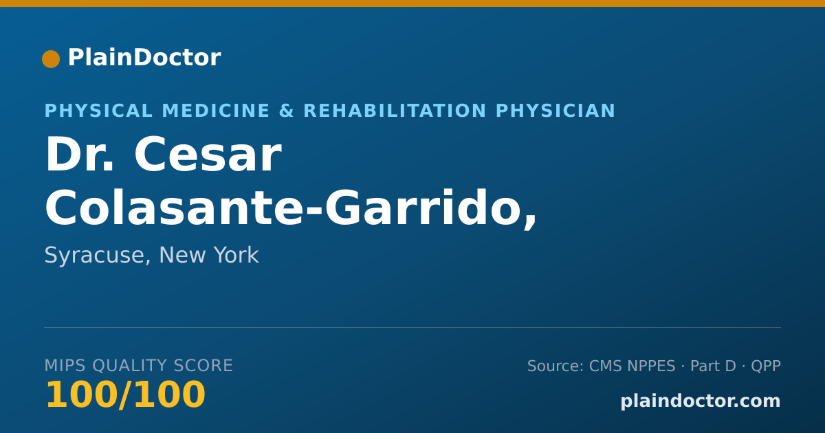 Shareable card for Cesar Colasante-Garrido, M.D. - Physical Medicine & Rehabilitation Physician, Syracuse, NY