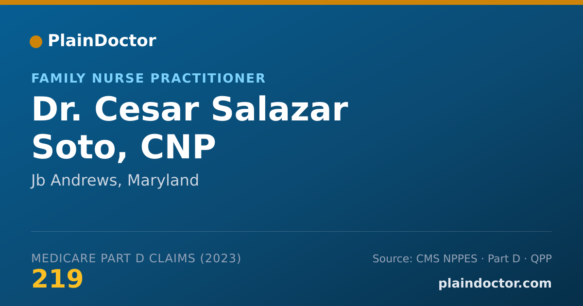 Shareable card for Cesar Salazar Soto, CNP - Family Nurse Practitioner, Jb Andrews, MD