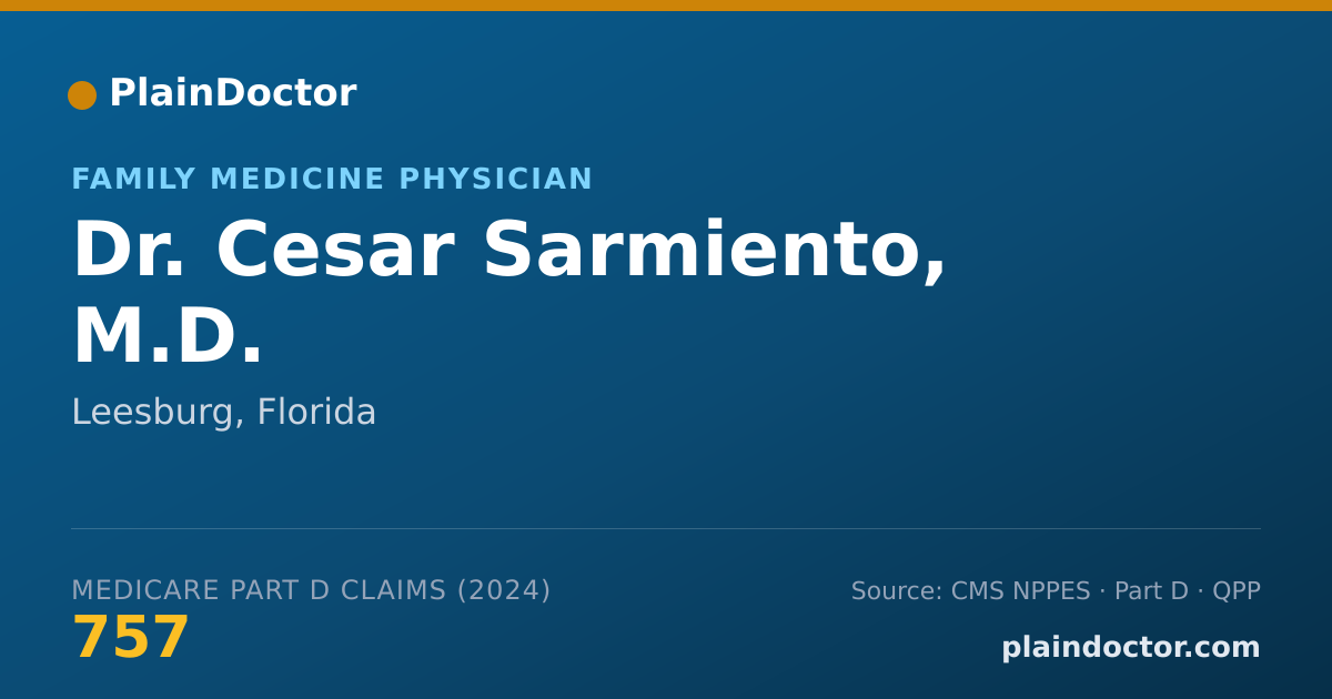 Shareable card for Cesar Sarmiento, M.D. - Adult Medicine Physician, Leesburg, FL