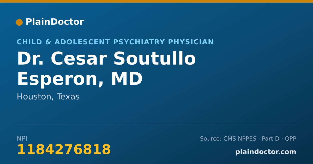 Shareable card for Cesar Soutullo Esperon, MD - Child & Adolescent Psychiatry Physician, Houston, TX