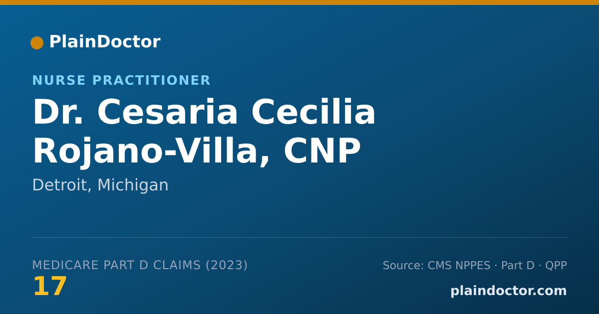 Shareable card for Cesaria Cecilia Rojano-Villa, CNP - Nurse Practitioner, Detroit, MI