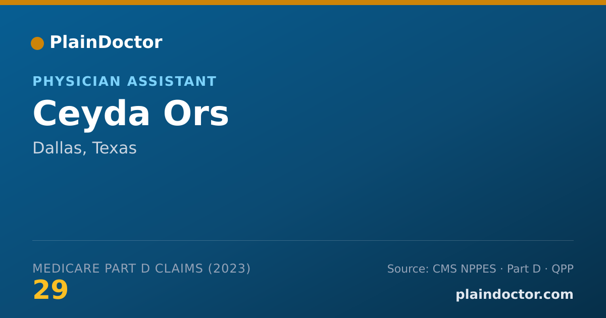Shareable card for Ceyda Ors - Physician Assistant, Dallas, TX